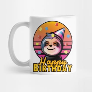 Happy Birthday Cute Sloth Party Animal Celebration Mug